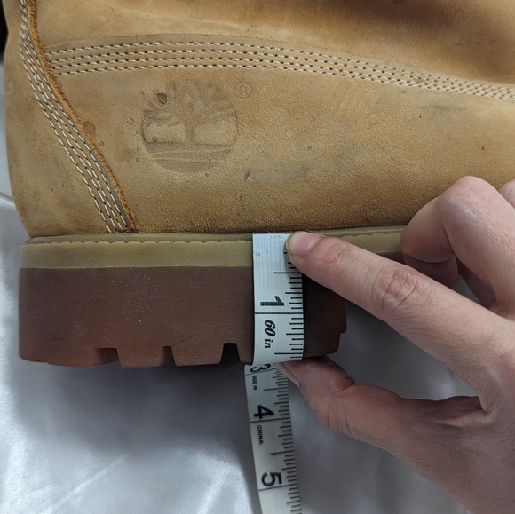 Timberland Men’s 17 Wide Big and Tall Light Brown Leather Lace Up Work Boots - Picture 10 of 12